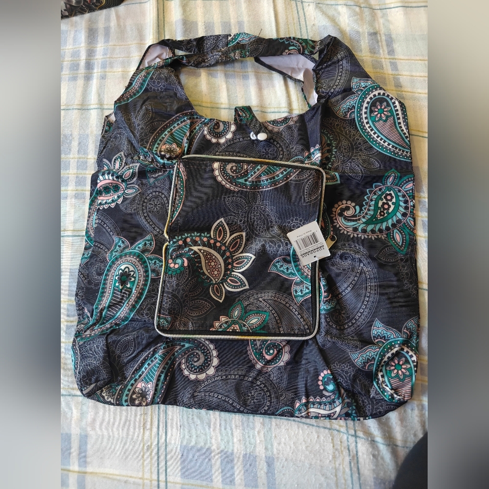 Black Paisley Women's Shopping Bag